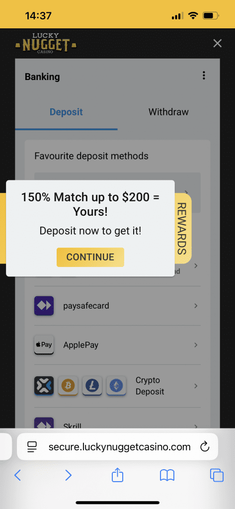 Lucky Nugget Casino Bonus