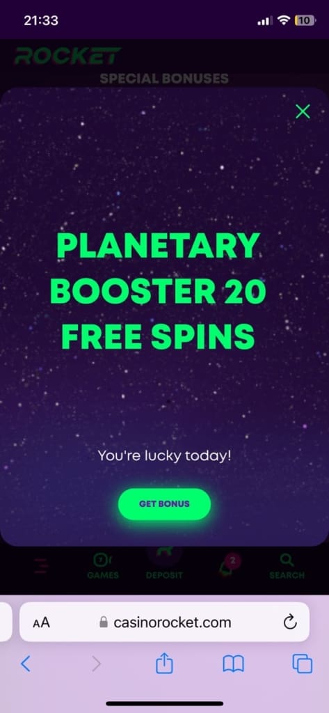 casino rocket booster