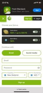 Fresh Casino sign up