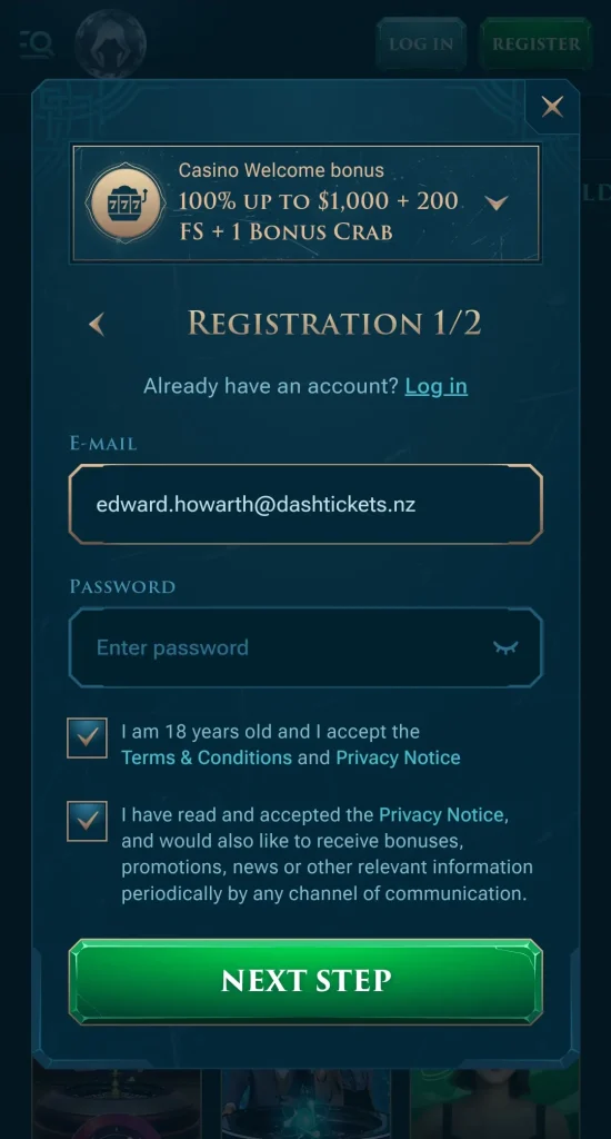 Slotuna Casino Sing up