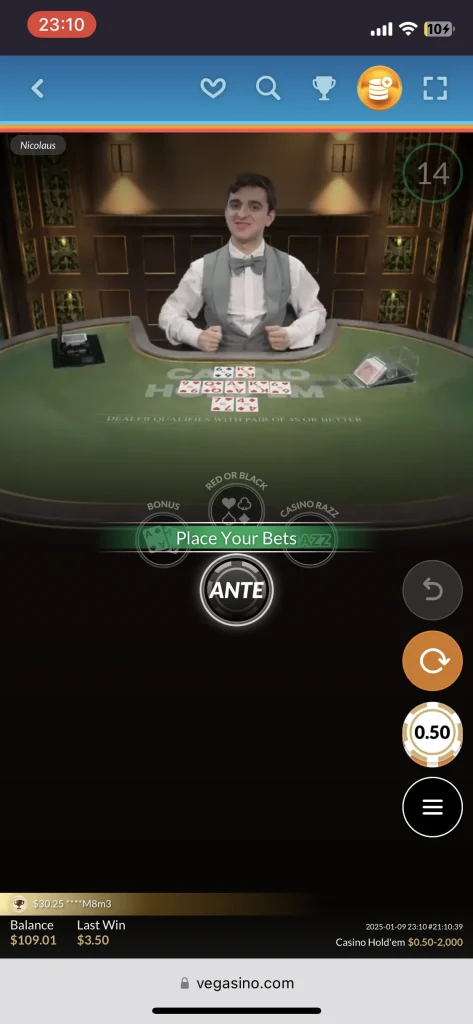 Vegasino Casino Games