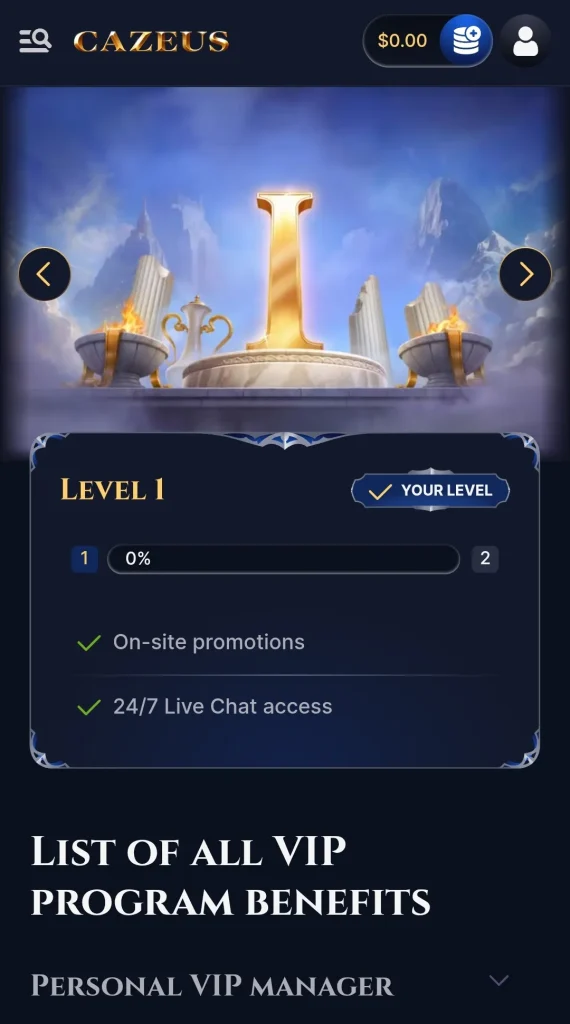 Cazeus casino VIP