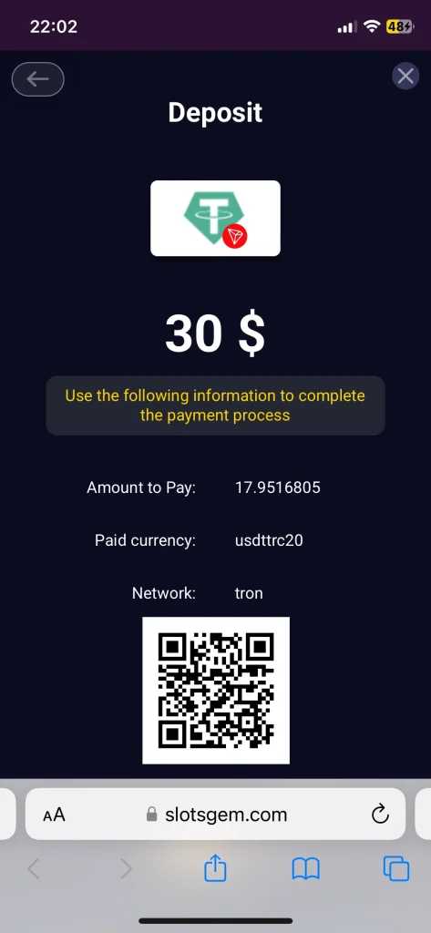 SlotsGem Casino Deposit