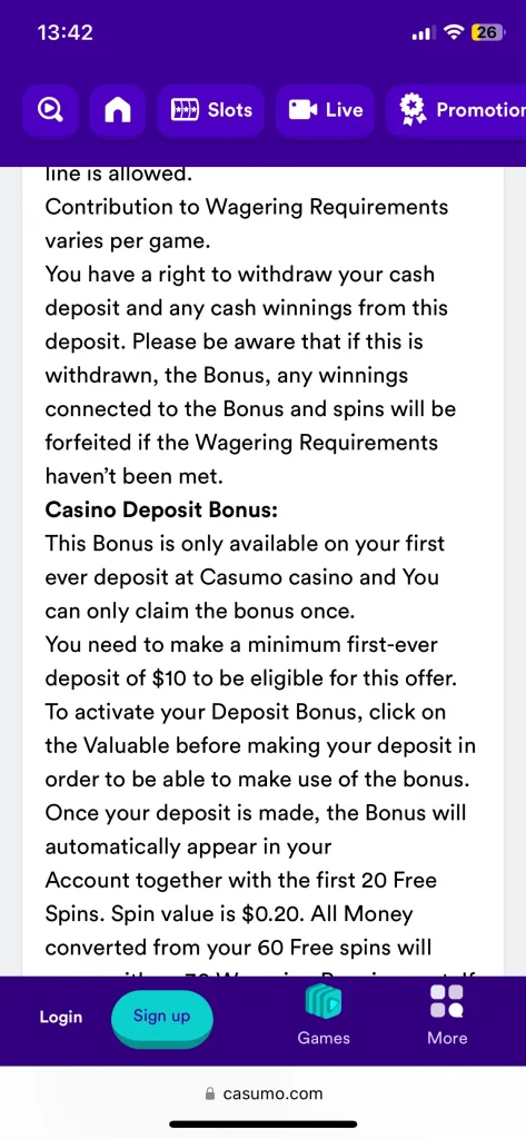 casumo casino bonus