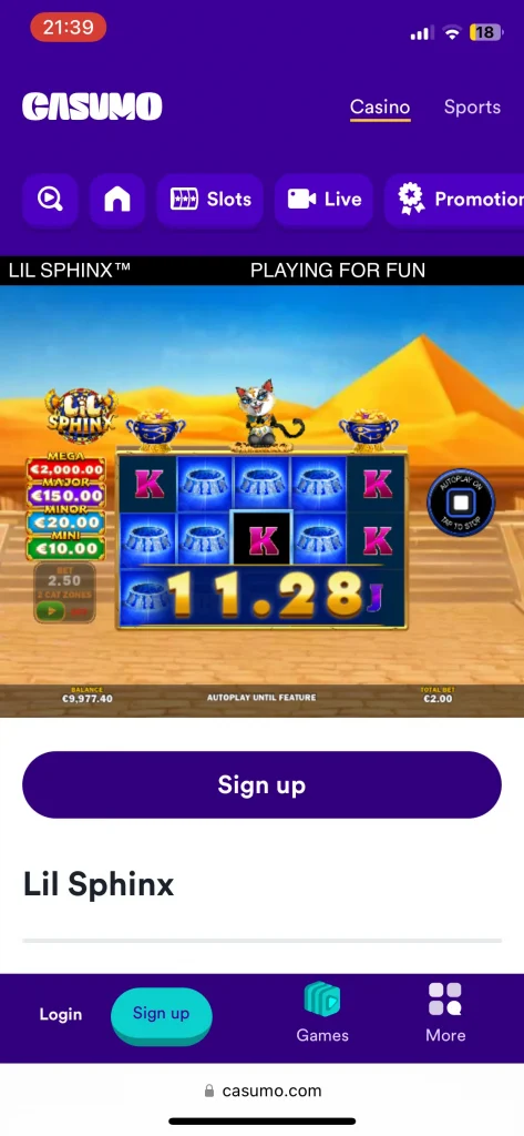 casumo casino games