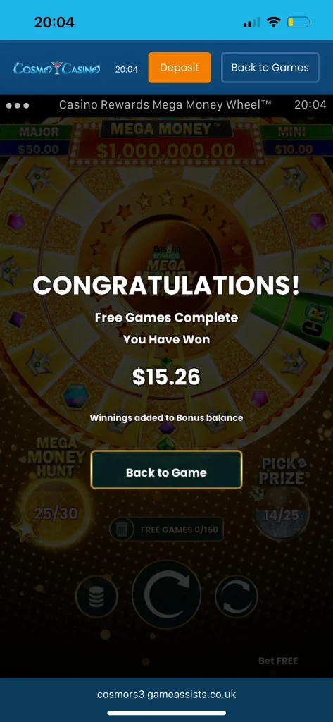 cosmo casino game