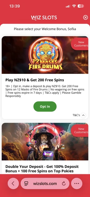wiz slots casino bonus