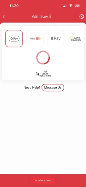 wiz slots casino payment