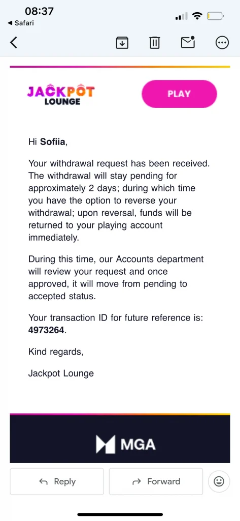 Jackpot Lounge Casino Support