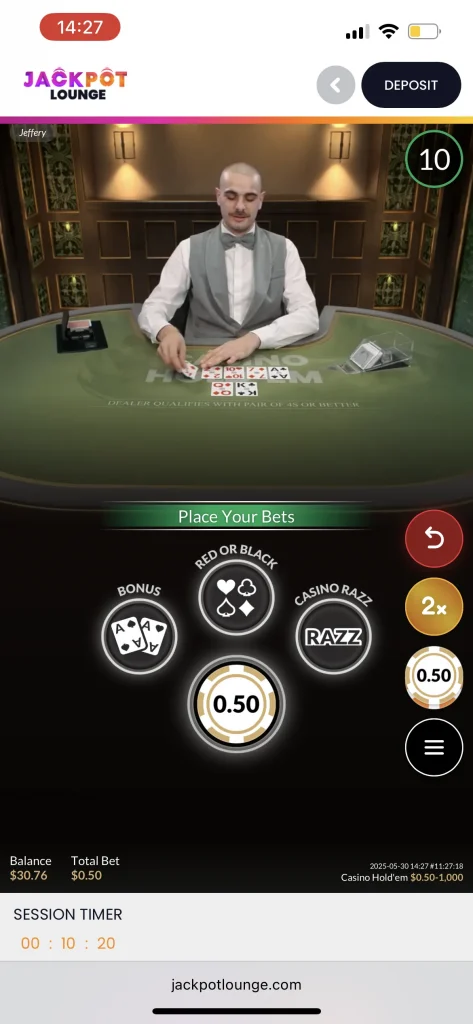 Jackpot Lounge Casino Live Game