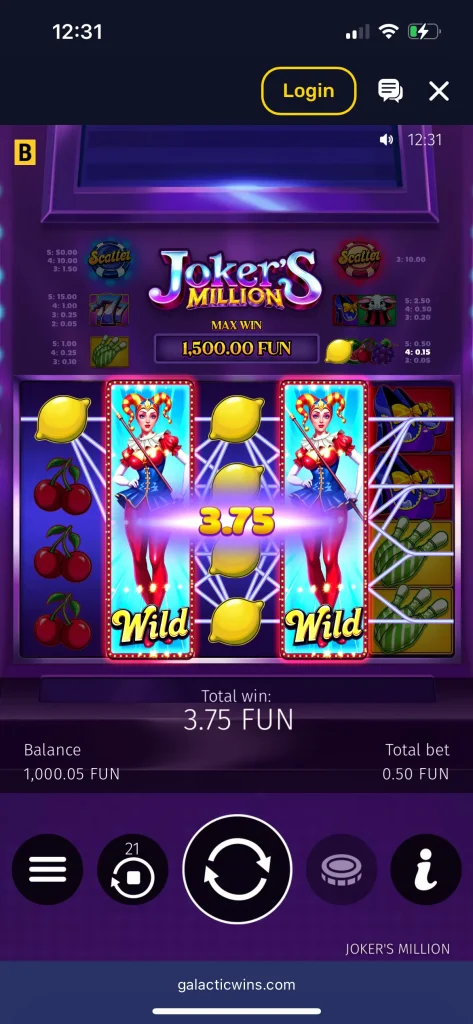 galactic wins casino game