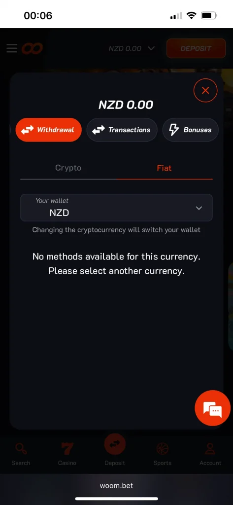 Woom Bet Casino Withdrawal