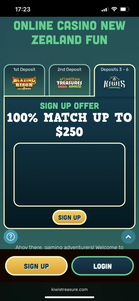 Kiwi's Treasure Casino Bonus