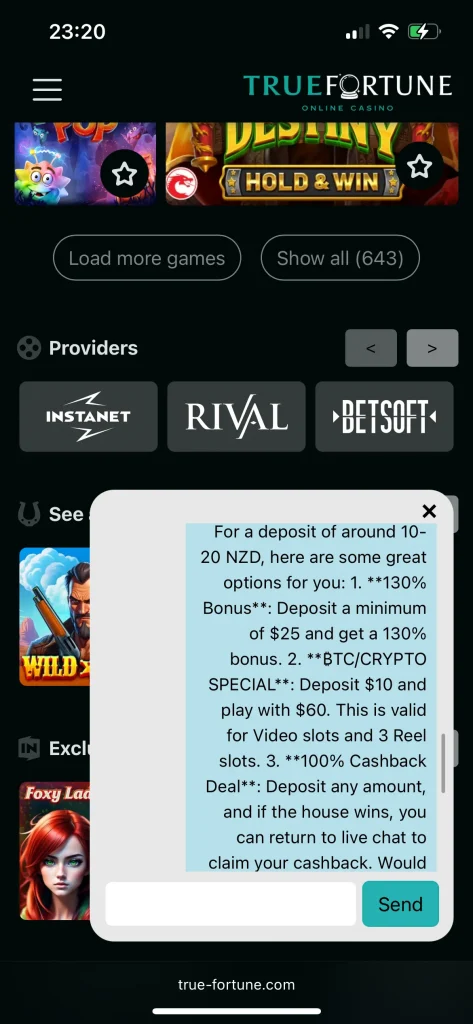 True Fortune Casino Support