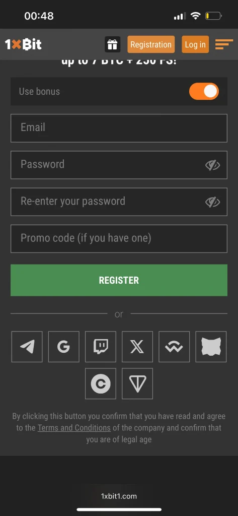 1xbit casino login