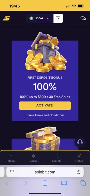 SpinBit Casino Bonus