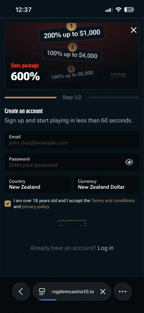 kingdom casino bonus